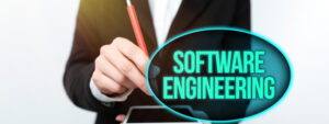 Hand writing sign Software Engineering. Business concept apply engineering to the development of software Presenting New Technology Ideas Discussing Technological Improvement